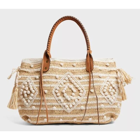 Gerard Darel 24 Raffia Handbag - Picture 2 of 4